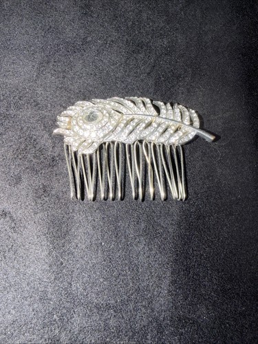 Peacock feather bridal hair