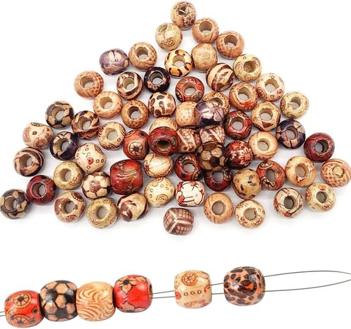 100pcs natural printed wooden - 100pcs,