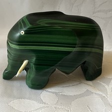 Malachite Elephant sculpture