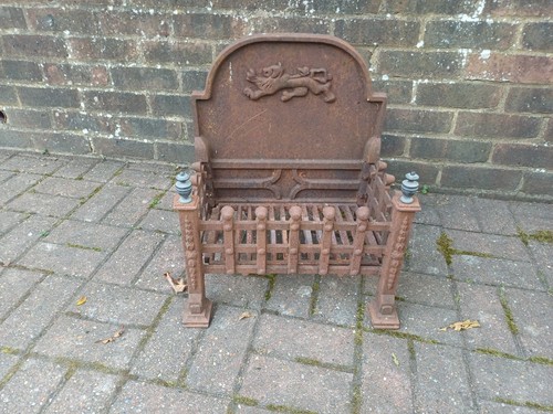 Antique cast iron fire grate - antique,