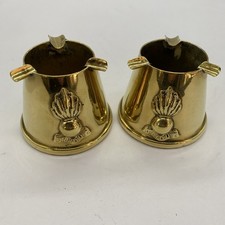2 WW1 Royal Artillery Trench Art brass Ashtrays 