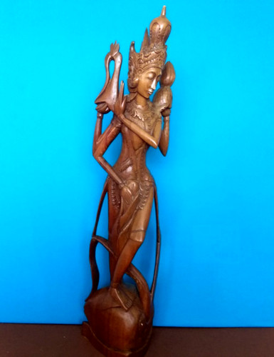 Large vintage wooden statue - vintage,