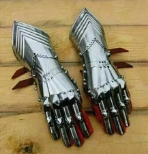 Armor Medieval Steel Gauntlets Late Gothic Knight Warrior Gloves Halloween Gift