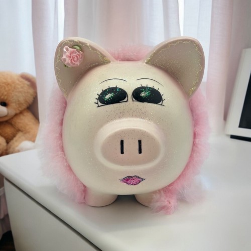 Jumbo girly piggy bank decor - piggy,