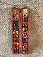 Vintage Peru Retablo Diorama Peruvian Folk Art Wood Folding Tube Handmade