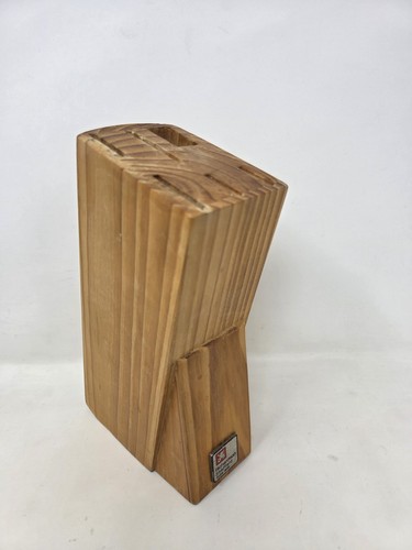 Vintage solid wood knife block - wood,
