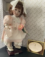 Alberon Porcelain Doll.peach Dressed .stands At 22’’ /560 mm.  W,10’’ RARE’