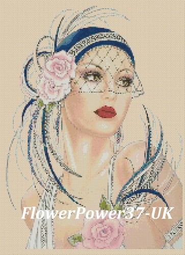 Art deco lady cross - art,