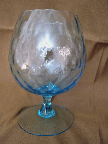 Vintage optic turquoise glass - turquoise,