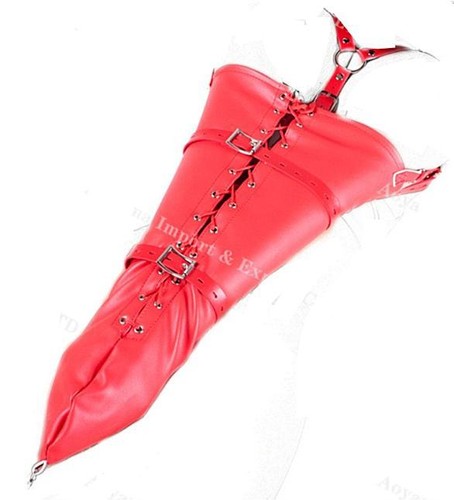 Red faux leather single - faux,