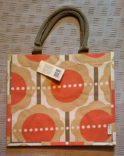 Orla Kiely Tesco Shopper Bag Jute Tote Perforated Flower Design New