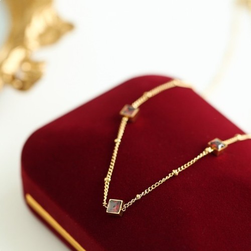 18ct gold plated red cubic - gold-plated,