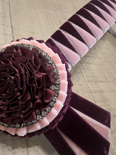 Burgundy pink velvet crystal - pink,