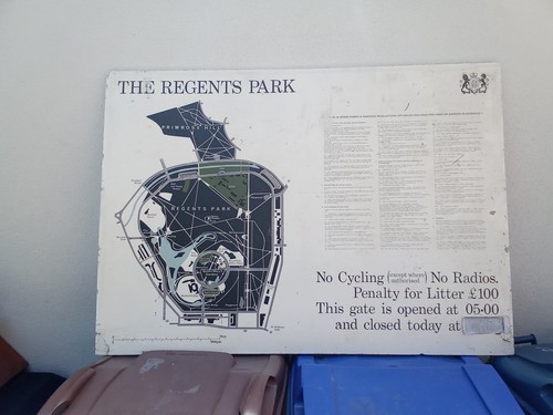 Original sign regents - regents, park