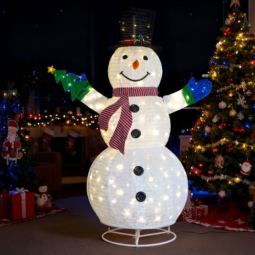 7ft pre lit pull snowman - 5.7ft, pre-lit
