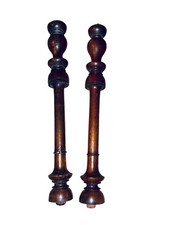 Salvaged Pair Of Antique Turned Ornate Wooden Furniture Legs Balustrades