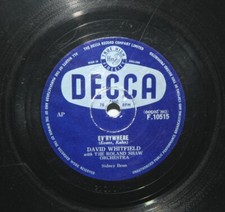David Whitfield - Ev'rywhere - 1955 Shellac 10" 78 - Decca F.10515