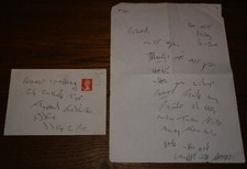 R KRAY 2-SIDED HANDWRITTEN SIGNED LETTER W/ ORIGINAL1989 STAMP DATED ENVELOPE 