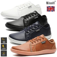 Men Leather Wide Barefoot Minimalist Shoes Outdoor Trail Trainers Hiking Comfort