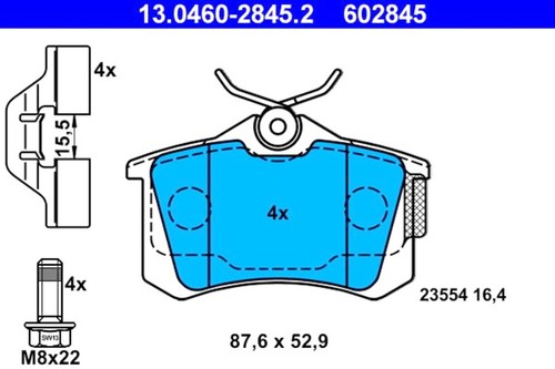 Ate disc brake pad set - pad, for