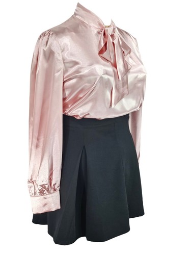 Rose pink glossy satin - , long