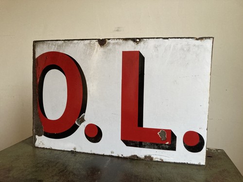 Vintage enamel industrial sign - vintage,