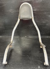 Vintage Motorbike Motorcycle Sissy Bar Back Rest For Seat Chrome & Leather