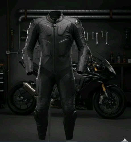 New black armored leather - black,