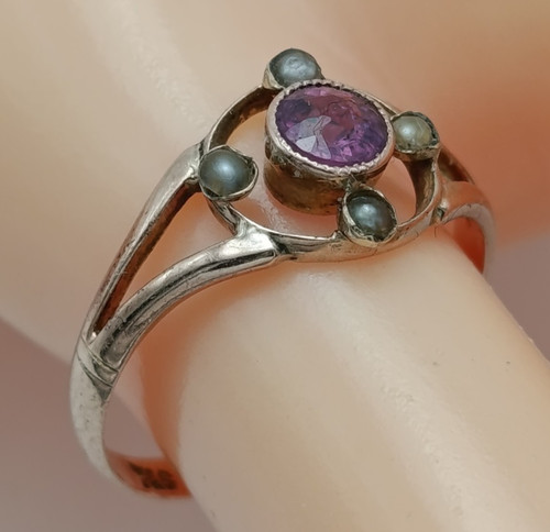 Antique 1913 art nouveau 9ct - nouveau,