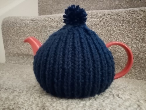 Hand knitted tea cosy fits - knitted,