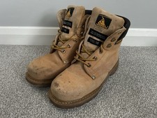 Prospecta Men's Safety Boots Brown Leather Steel Toe Cap, UK Size 8