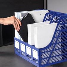 2 x Desktop Magazine Holders Office File Shelf Desk Rack Plastic Desk Organiser