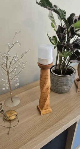 Hand carved wooden candle - wooden,