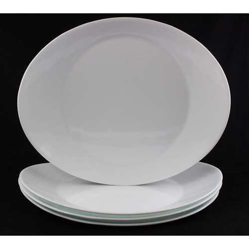Steak plate 30cm white oval - steak,