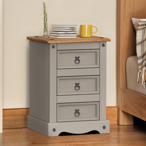 Corona bedside cabinet grey - cabinet,
