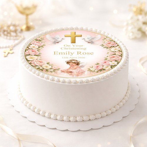 Baby girl christening - christening, edible