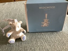 Wedgwood Jasperware Hanging Christmas Tree Bear Ornament In Box