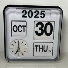 Habitat Karlsson Flip Clock - VGC Fully Working 24x24cm