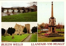 Builth Wells Llanfair-Ym-Muallt Wales Multiview Postcard Unposted 17a