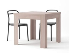 Square Extending Kitchen Dining Table Butterfly Flip Top up to 8 Seats Light Elm