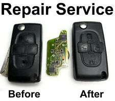 Key Repair - Peugeot 807 1007 4 Button Remote Key Case Shell Replacement Service