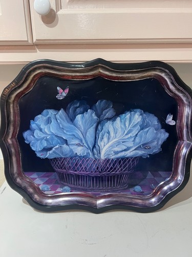 Vintage decorative tin tray - tin,