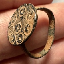 Ancient Roman Ring - Evil Eye - Authentic Bronze Artefact