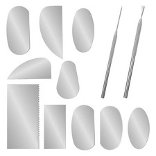 12 Pcs Steel Pottery Tools Clay Ribs Stainless Serrated Scraper with Clay