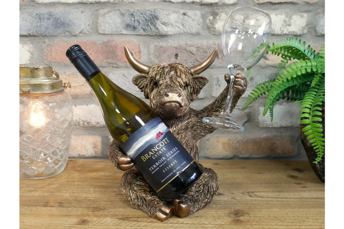 Bronze highland cow wine - cow,