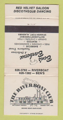 Matchbook cover river boat - cover,
