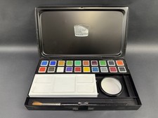 Vintage Reeves 1766 Watercolor Paint Set In Metal Box.