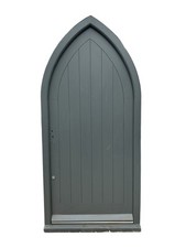 Arched Door And Frame Reclaimed Period Antique Red Grandis Hardwood Bespoke Wood