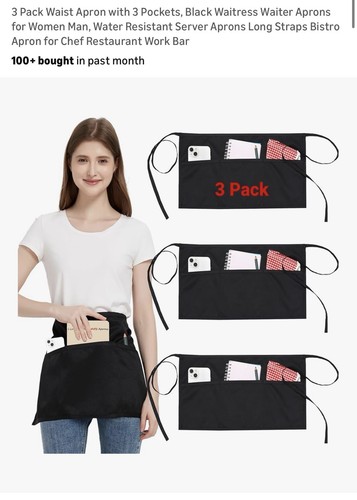 Black waist apron pack with - waist,