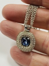 signed necklace GROSSE silvertone rhinestones designer stamped